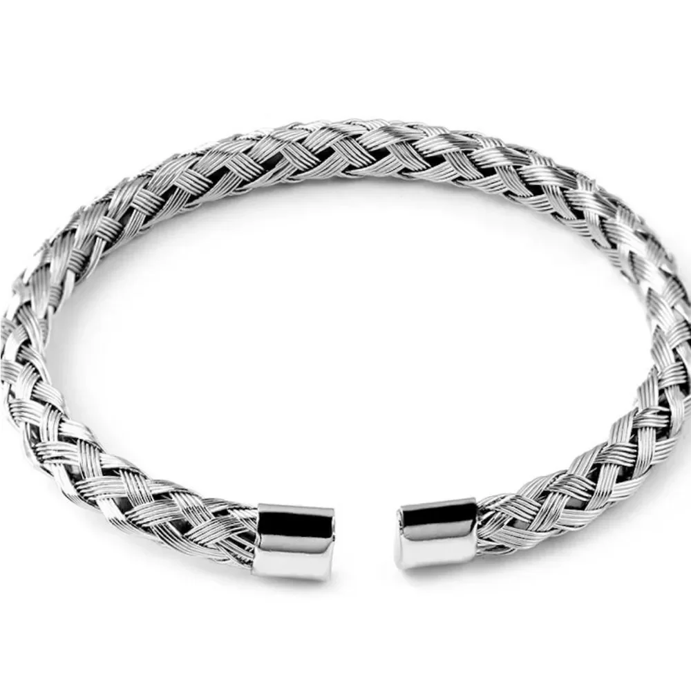Steel Braided Cuff Bracelet